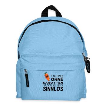 Vegan Karotte Karotten Möhre Möhren - Kinder Rucksack - Hellblau - Vorne