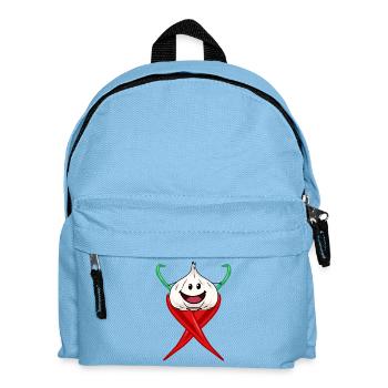 Chilli scharfe Gewürze Knoblauch Zwiebel Kochkunst - Kinder Rucksack - Hellblau - Vorne