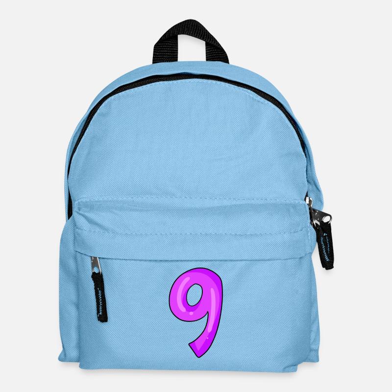 Nummer 9 - Kinder Rucksack - Hellblau