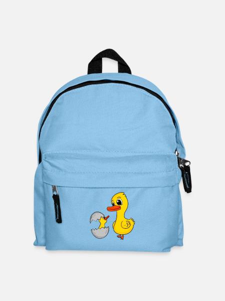 Duck with baby duck - Kids' Backpack - light blue