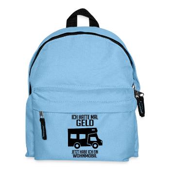 Wohnmobil Wohnwagen Campen Camping - Kinder Rucksack - Hellblau - Vorne