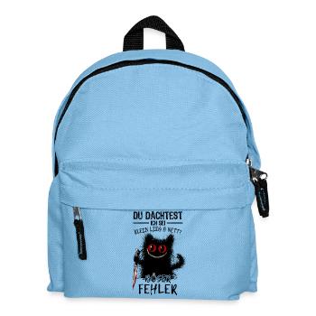 Böser Fehler Grinsekatze Verrückte Katze Messer - Kinder Rucksack - Hellblau - Vorne