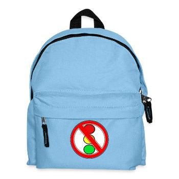 Traffic light prohibition sign - Kids' Backpack - light blue - Front