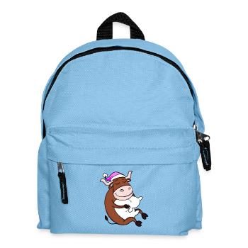 Ox with pillow and sleeping cap - Kids' Backpack - light blue - Front