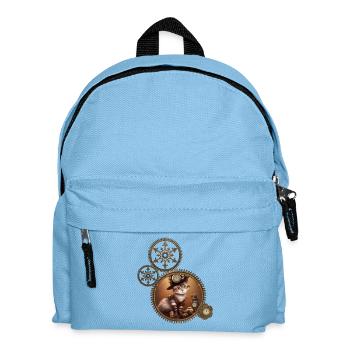 Little steampunk kitten - Kids' Backpack - light blue - Front