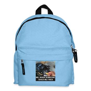 Pommes Frites Hund - Kinder Rucksack - Hellblau - Vorne