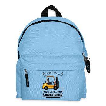 Staplerfahrer Gabelstapler Lager Logistik - Kinder Rucksack - Hellblau - Vorne