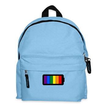 Regenbogenfarben Batterie Loading - Gay Pride - Kinder Rucksack - Hellblau - Vorne