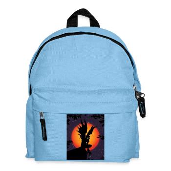 Gruseliges Todesmonster Gruseliger Mond Halloween Kostüm - Kinder Rucksack - Hellblau - Vorne