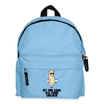 Urlaub Alpaka - Kinder Rucksack - Hellblau - Vorne