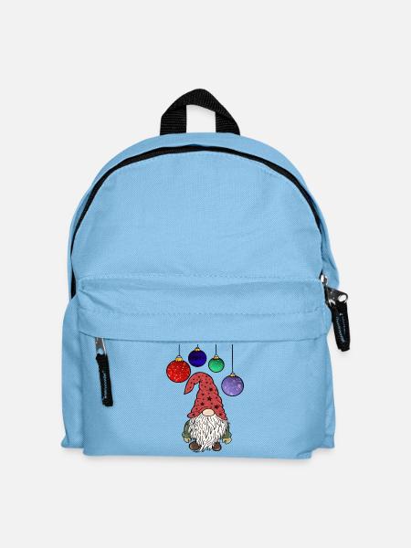 Christmas Gnom Weihnachts Wichtel - Kinder Rucksack - Hellblau