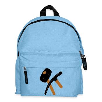 Stehender Gummihammer und Vorschlaghammer - Kinder Rucksack - Hellblau - Vorne