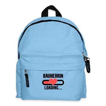 Bauherrin werden - Hausbau Baustelle Richtfest - Kinder Rucksack - Hellblau - Vorne