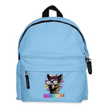 Hasta La Vista Einschulung 5.Klasse Lama Alpaka - Kinder Rucksack - Hellblau - Vorne