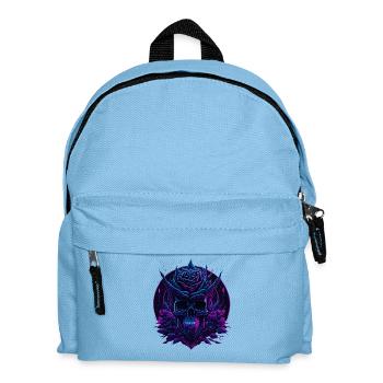 Crâne Rose Neon Vaporwave Crâne - Sac à dos Enfant - bleu clair - Devant