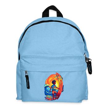 Surfer with sunbeam motif - Kids' Backpack - light blue - Front