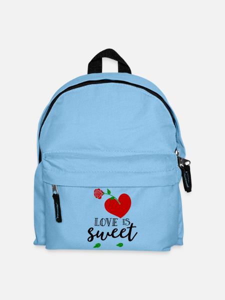 Love is sweet, Herz - Kinder Rucksack - Hellblau