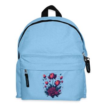 Rosen Strauch neon Tattoo Stil - Kinder Rucksack - Hellblau - Vorne