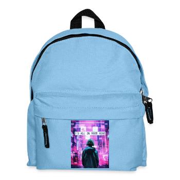 It's All In Your Head Vaporwave Aesthetic Glitch - Kids' Backpack - light blue - Front