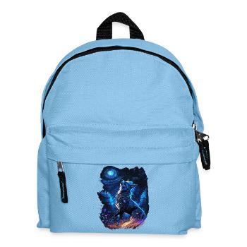 howling wolf in mystical nature - Kids' Backpack - light blue - Front
