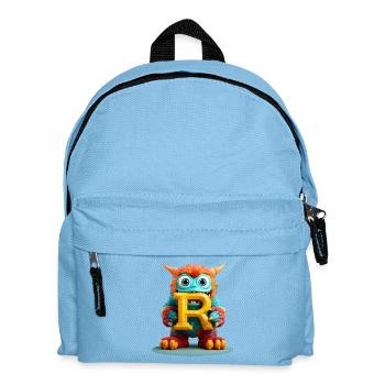 Colorful Monster with Letter R - Kids' Backpack - light blue - Front