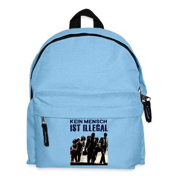Kein Mensch ist illegal Demokratie Europa - Kinder Rucksack - Hellblau - Vorne