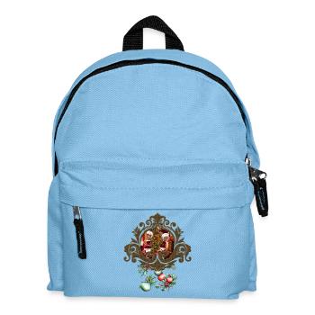 Weihnachtsmann und Elfen nach Feierabend. - Kinder Rucksack - Hellblau - Vorne