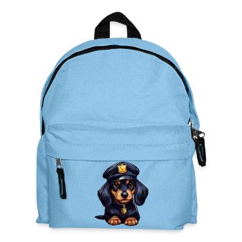Dackel Polizist - Kinder Rucksack - Hellblau - Vorne