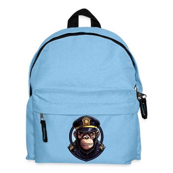 Affen Polizei - Kinder Rucksack - Hellblau - Vorne