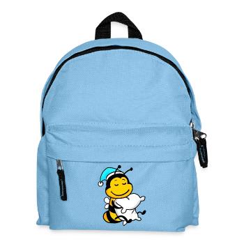 Bee with pillow and sleepy cap - Kids' Backpack - light blue - Front