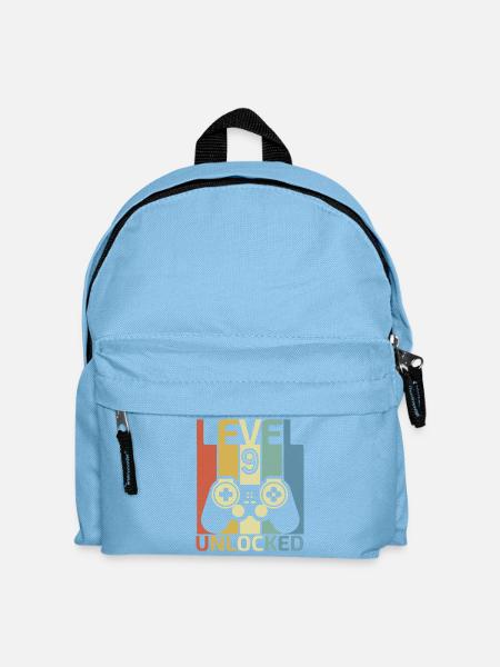 Level 9 Freigeschaltet Lustiger Videospieler 9. Geburtstag - Kinder Rucksack - Hellblau