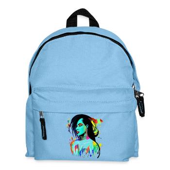 Explosion de couleurs de portrait néon - Sac à dos Enfant - bleu clair - Devant
