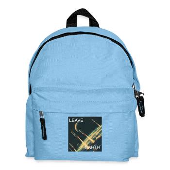 Retro Style Poster Space Travel "Leave Earth" - Kids' Backpack - light blue - Front