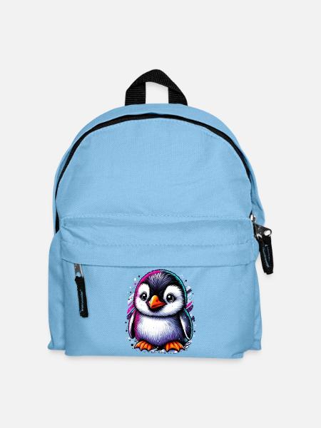 Pinguin - Kinder Rucksack - Hellblau