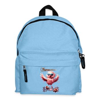 Niedliche Flamingo-Jogging-Begrüßung - Kinder Rucksack - Hellblau - Vorne