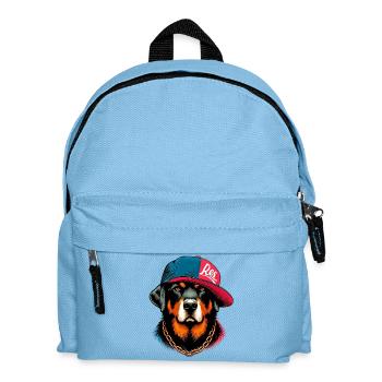 Hund mit Hut - Kinder Rucksack - Hellblau - Vorne