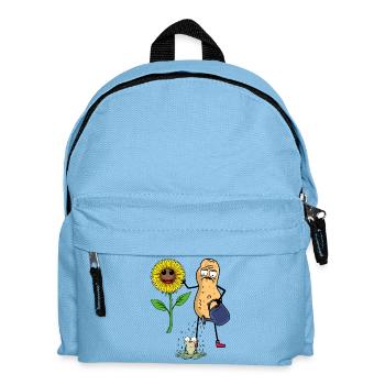 Hobbygärtner Garten Frosch Sonnenblume Blume - Kinder Rucksack - Hellblau - Vorne