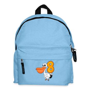 8ème anniversaire motif pélican - huit ans - Sac à dos Enfant - bleu clair - Devant