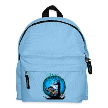 Halloween Katze Katzen Maus - Kinder Rucksack - Hellblau - Vorne