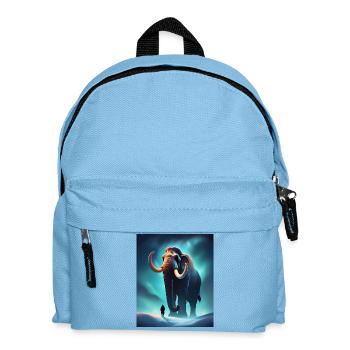 Cool mammoth and a human - Kids' Backpack - light blue - Front
