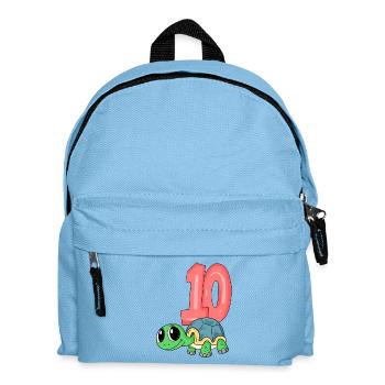10th Birthday Motif Turtle - Ten - 10 Years - Kids' Backpack - light blue - Front