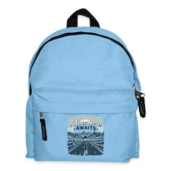 Adventure Awaits Motorrad Motorradfahrer Motorrad - Kinder Rucksack - Hellblau - Vorne
