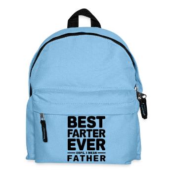 Furz Spruch Furzen Papa Pups Lustige Furz Geschenk - Kinder Rucksack - Hellblau - Vorne