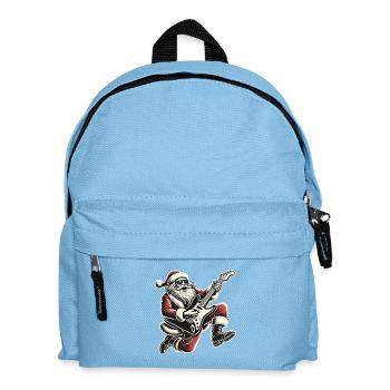 Christmas Skirt Guitar Playing Santa - Kids' Backpack - light blue - Front