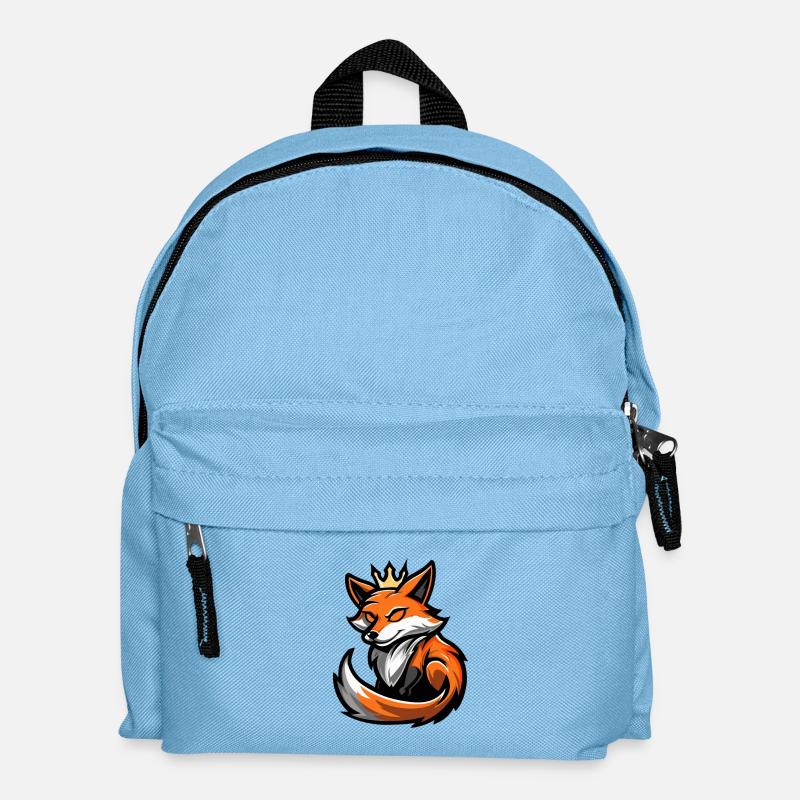 Fuchs Cartoon Krone - Kinder Rucksack - Hellblau