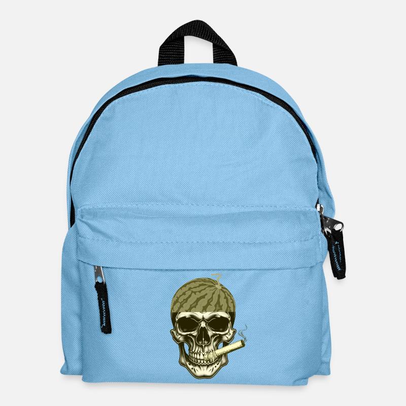 Watermelon Head Skull Styled - Kids' Backpack - light blue
