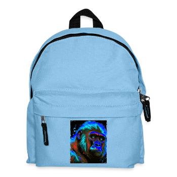 Gorilla Porträt - Kinder Rucksack - Hellblau - Vorne