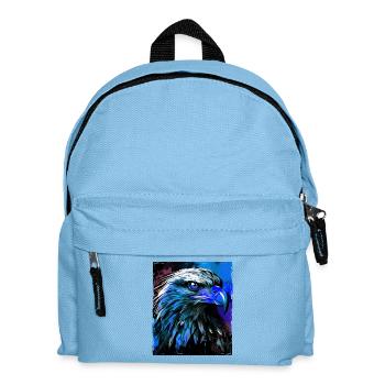 Adler Porträt - Kinder Rucksack - Hellblau - Vorne