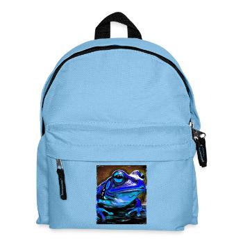 Frosch Porträt - Kinder Rucksack - Hellblau - Vorne