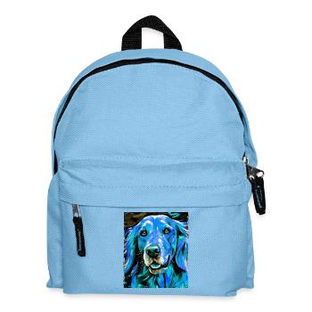 Portrait de chien Golden Retriever - Sac à dos Enfant - bleu clair - Devant